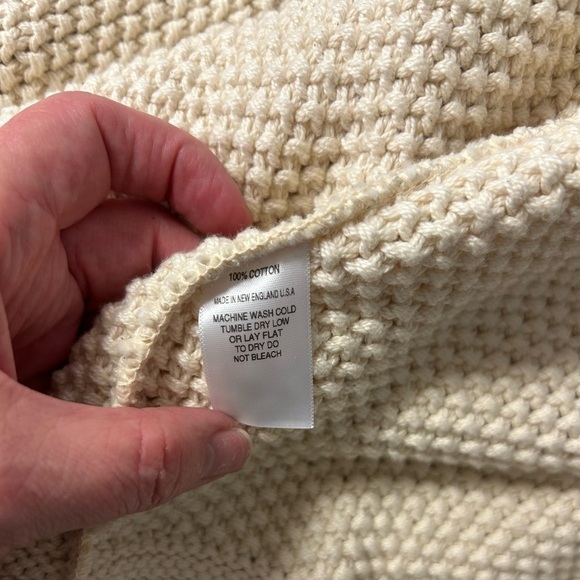 Nantucket Whaler Full Zip Up‎ Men’s Sweater - Cream - Size L - Picture 5 of 6